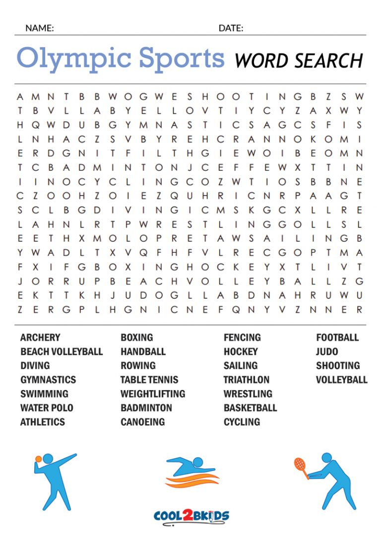 Printable Sports Word Search Cool2bKids