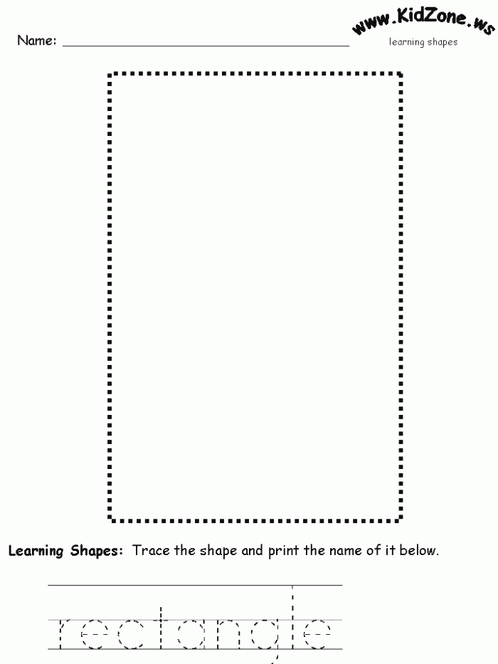 Rectangle Worksheet Worksheets Corner