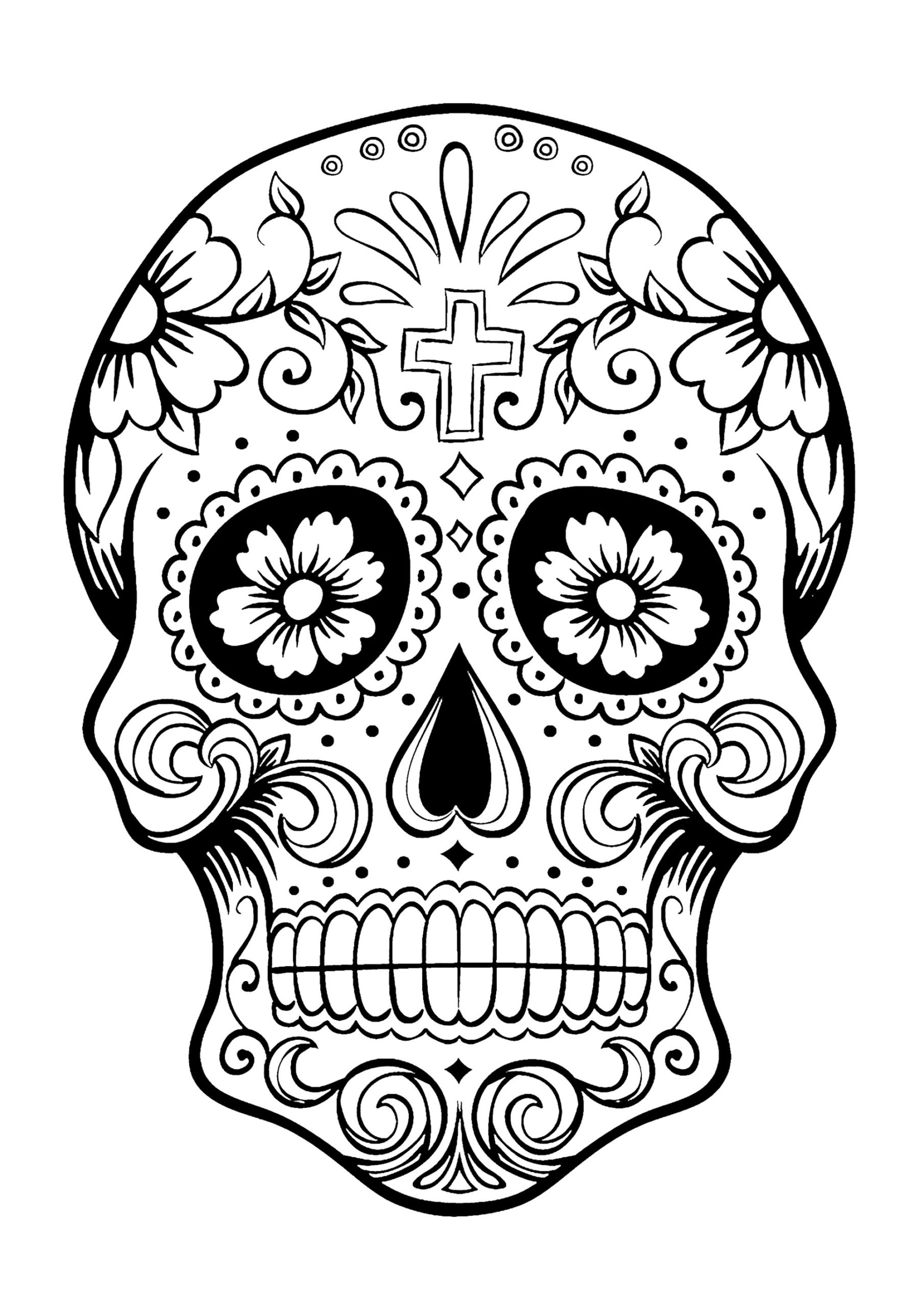 Skull Coloring Pages For Adults