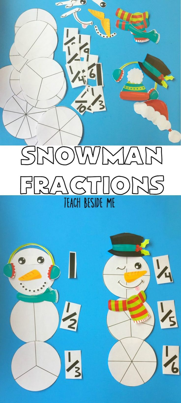 Snowman Fractions Winter Math Winter Math Activities 