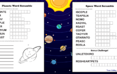 Space Themed And Planets Word Scramble Puzzles