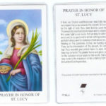 St Lucy Relic Prayer Card Prayer Cards Prayers