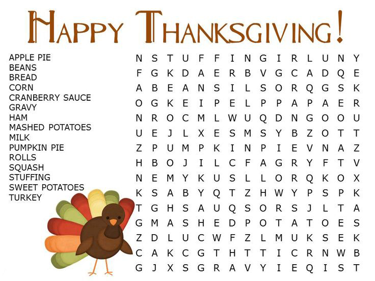 Thanksgiving Word Search Best Coloring Pages For Kids