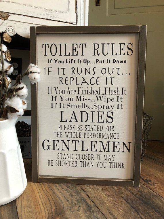 Toilet Rules Sign Bathroom Rules Sign Bathroom Signs Funny 