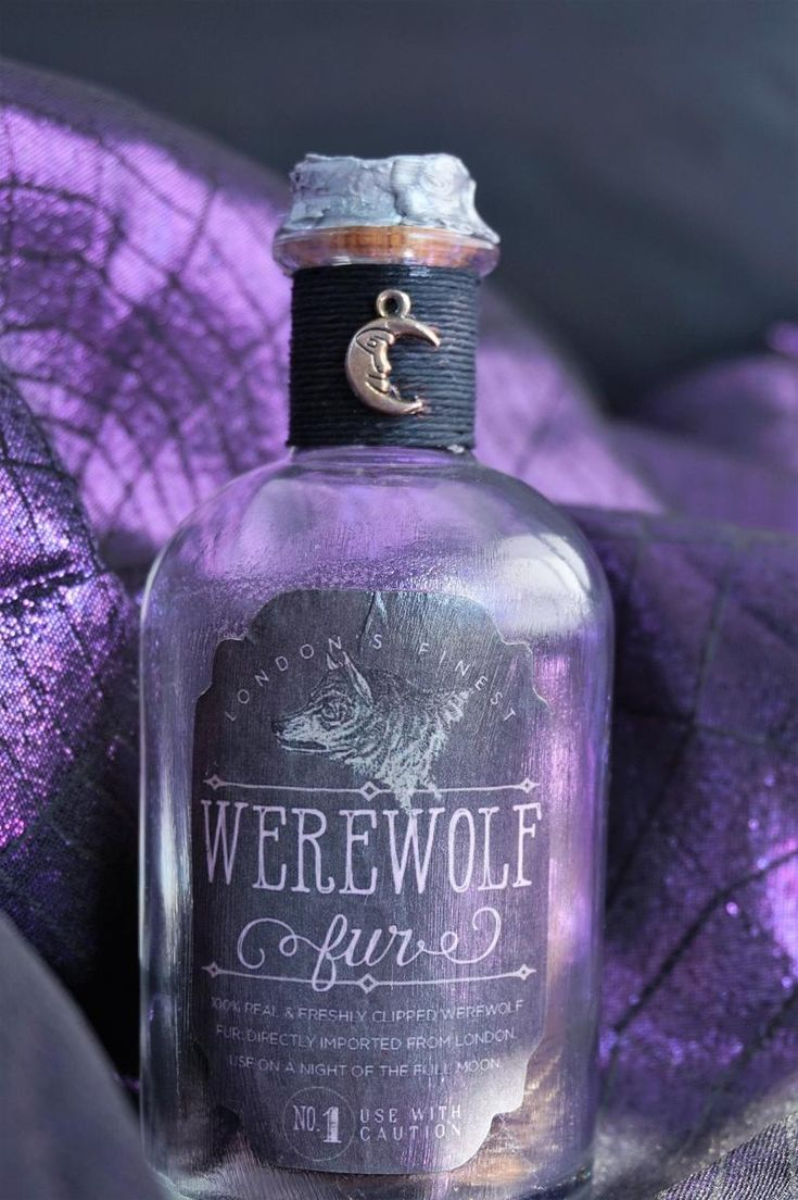 Werewolf Fur Potion Bottle Halloween Decor Apothecary 