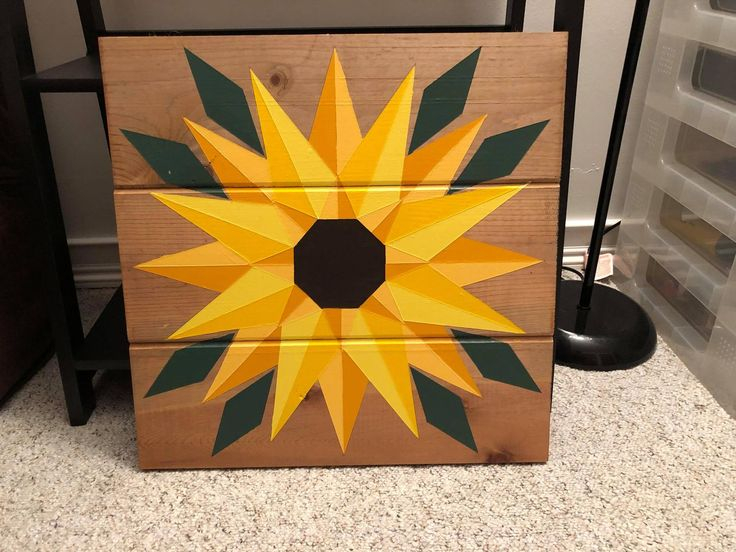 18x18 Sunflower Barn Quilt Etsy Painted Barn Quilts 