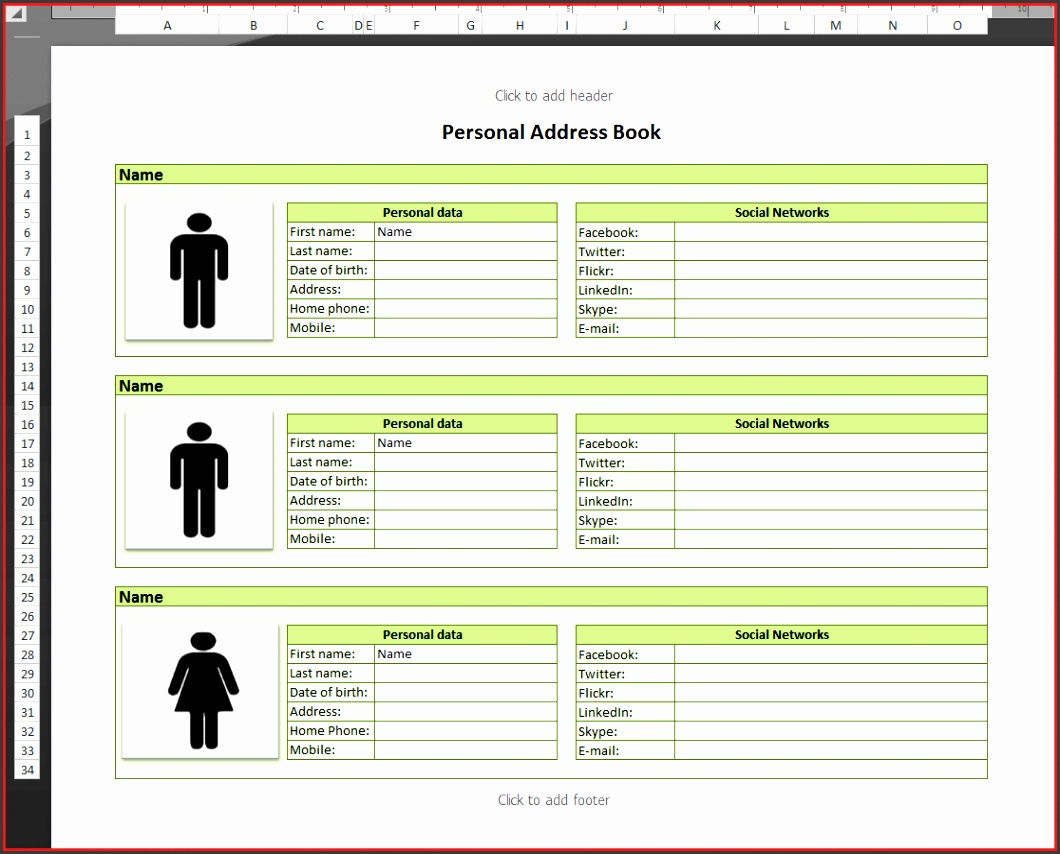 6 Address List Template SampleTemplatess SampleTemplatess