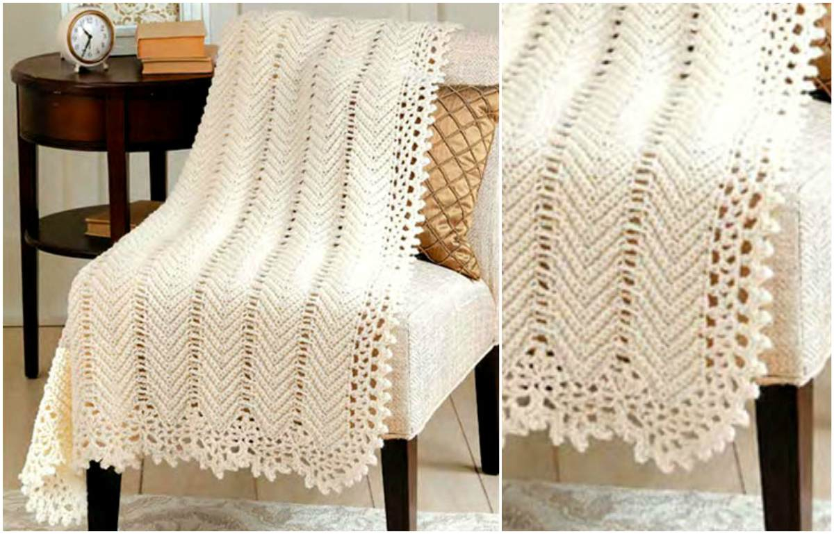 Aran Afghan Crochet Lace Blanket Free Pattern 