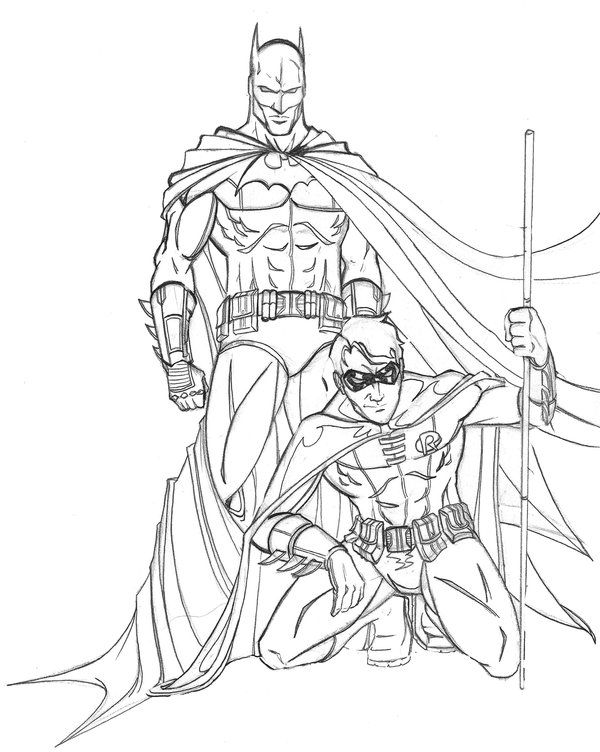 Batman Robin Coloring Pages Coloring Home