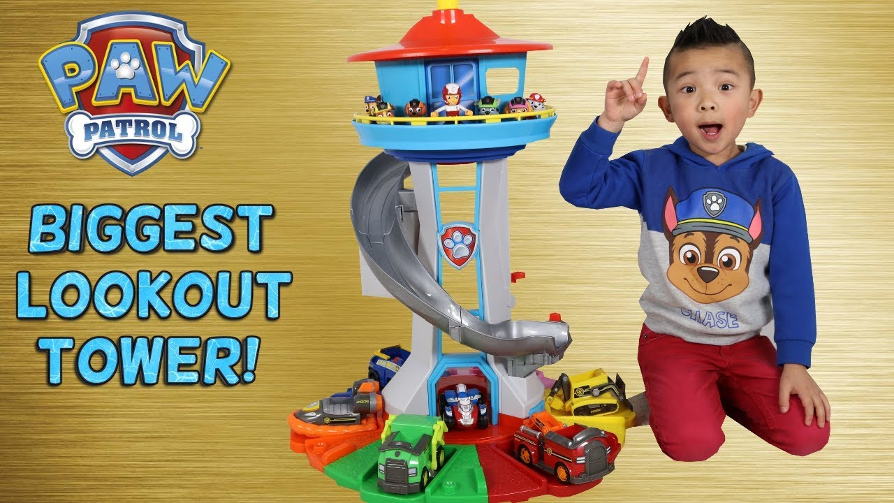 BIGGEST Paw Patrol Lookout Tower Toy Unboxing With Chase 