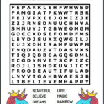 Calling All Unicorn Fans Grab This Free Printable Word