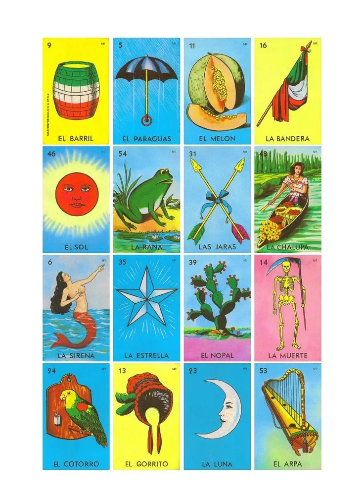 CartasNormal4x4 11 20 pdf Cartas De Loteria Cartas De 