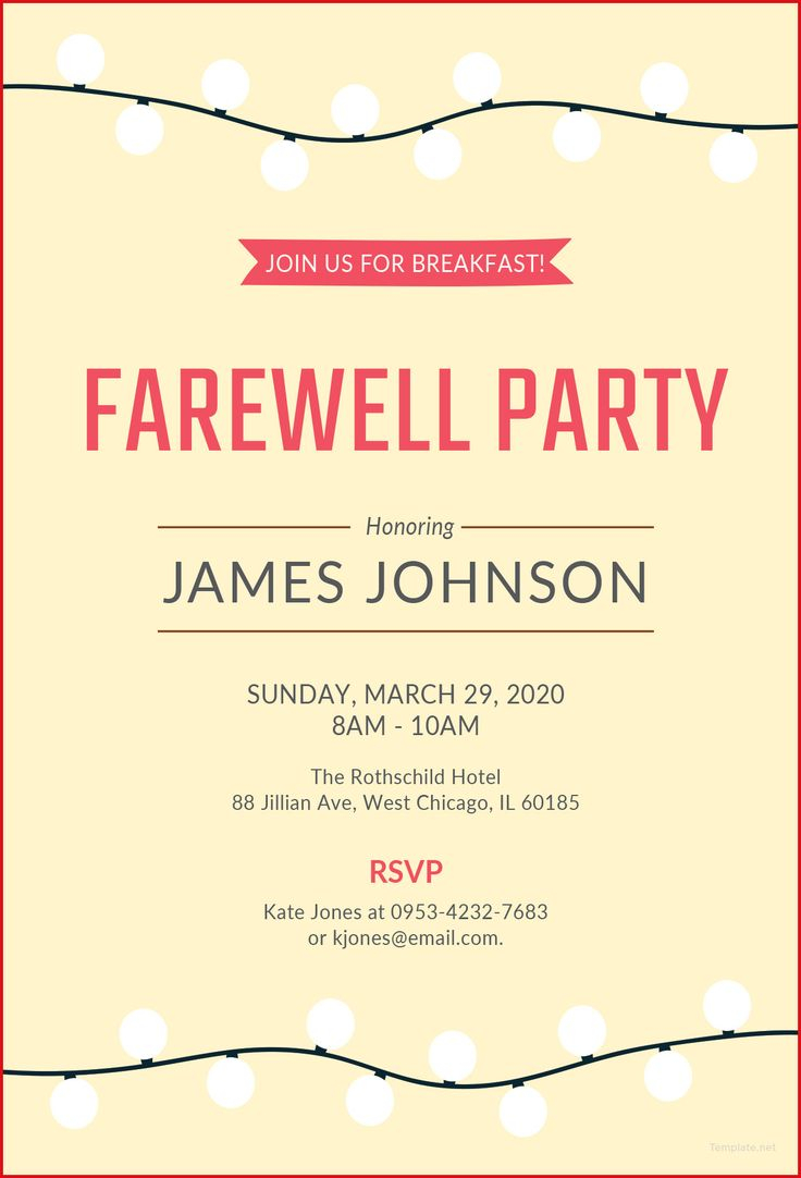 Farewell Party Invitation Wording Party Invite Template 