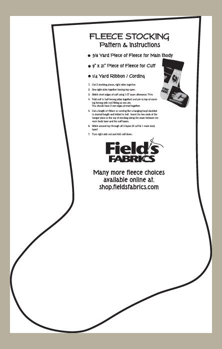 Fleece Stocking Christmas Stockings Pattern Instructions 