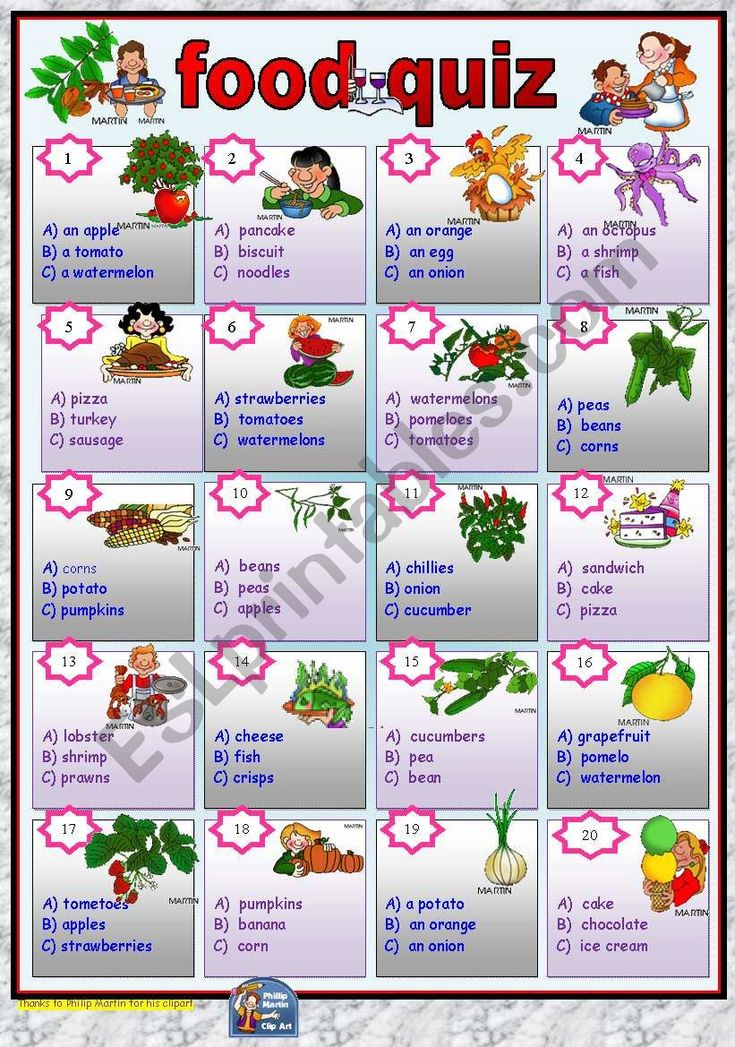 Food Quiz multiple Choice With Key ESL Worksheet By 