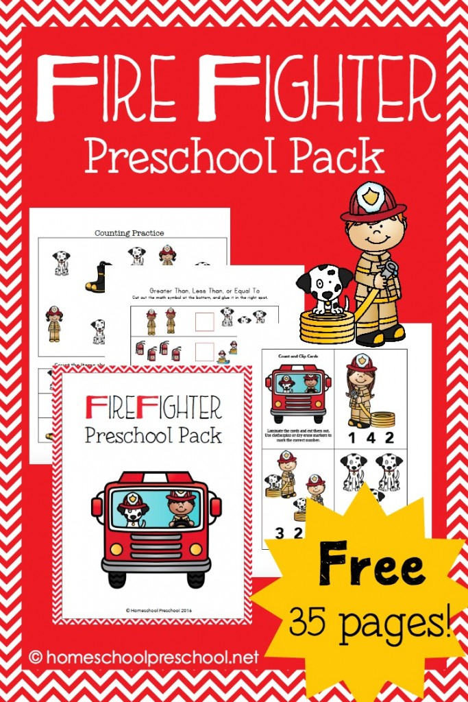 FREE Firefighter Preschool Pack Free Homeschool Deals