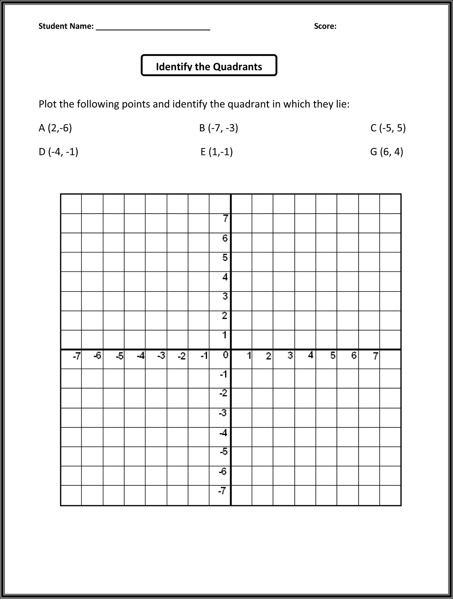 Free Math Grid Worksheets Activity Shelter