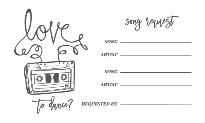 Free Printable Love Mix Tape Song Request Form Song 