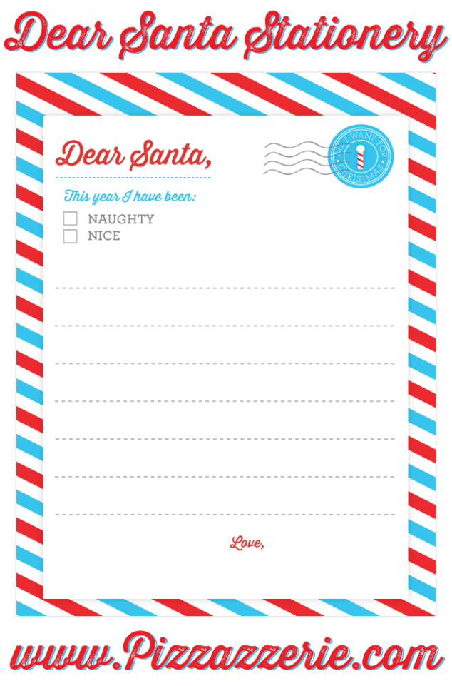 FREEBIE Dear Santa Stationery Pizzazzerie