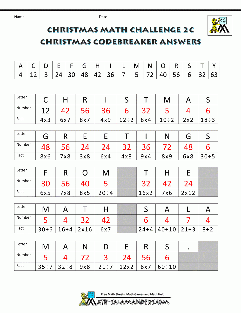 Fun Christmas Maths Worksheets Ks2 Times Tables Worksheets