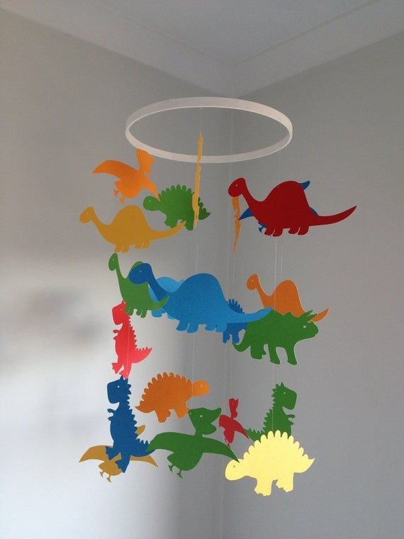 Items Similar To Paper Dinosaur Hanging Mobile On Etsy