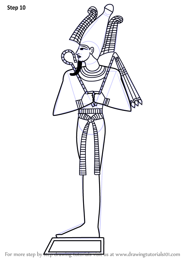 Learn How To Draw Osiris Egyptian Gods Step By Step 