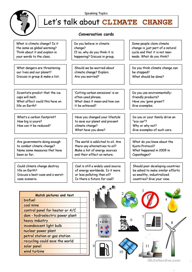 Let s Talk About Climate Change English Esl Worksheets 