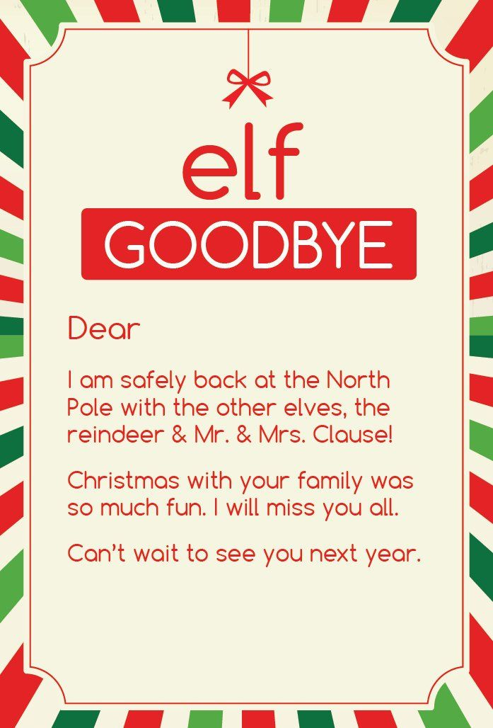 Magic Elf Goodbye Note Elf Goodbye Letter Awesome Elf 