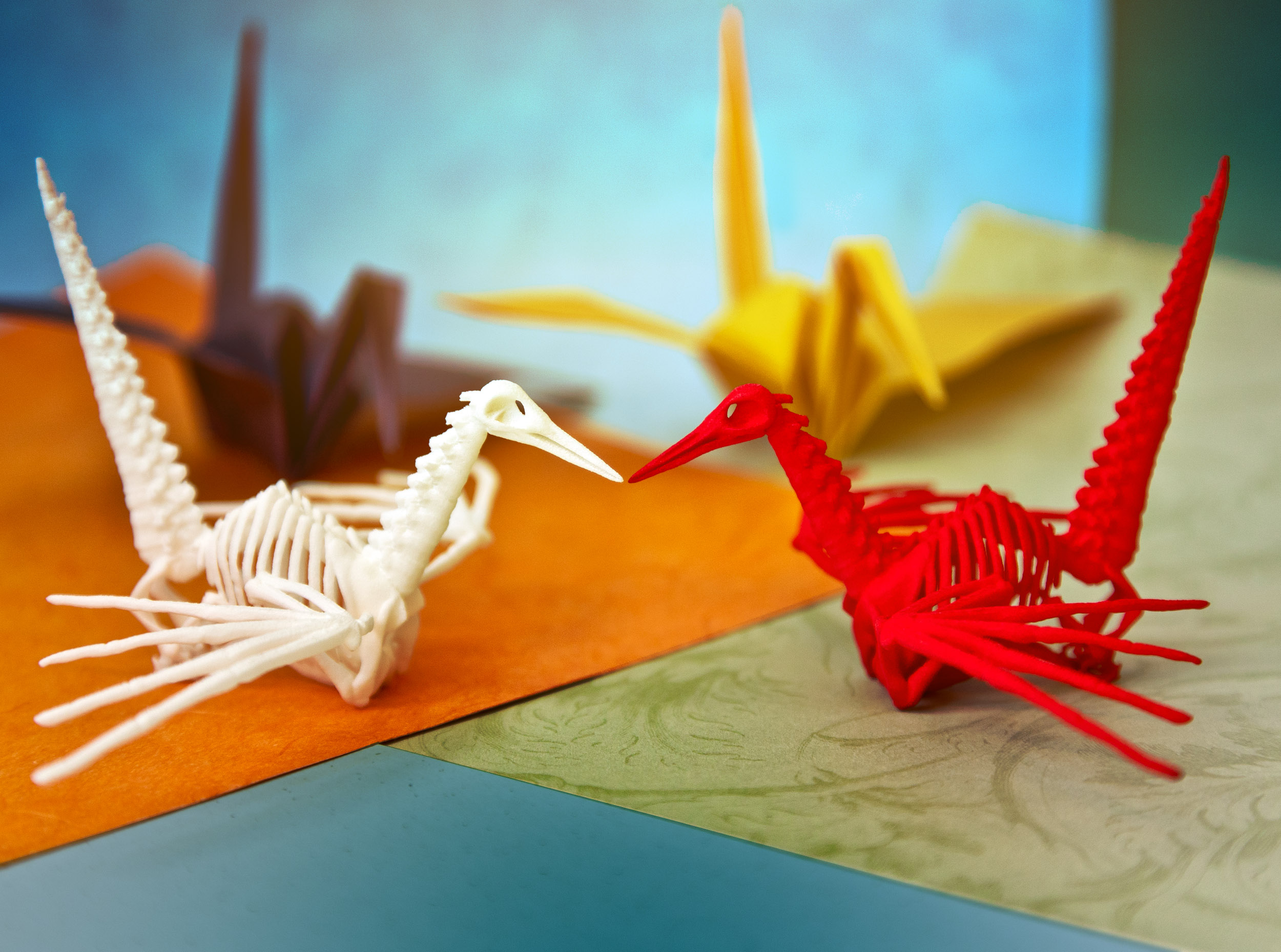 Origami Crane Skeleton 3D Model 3D Printable obj 