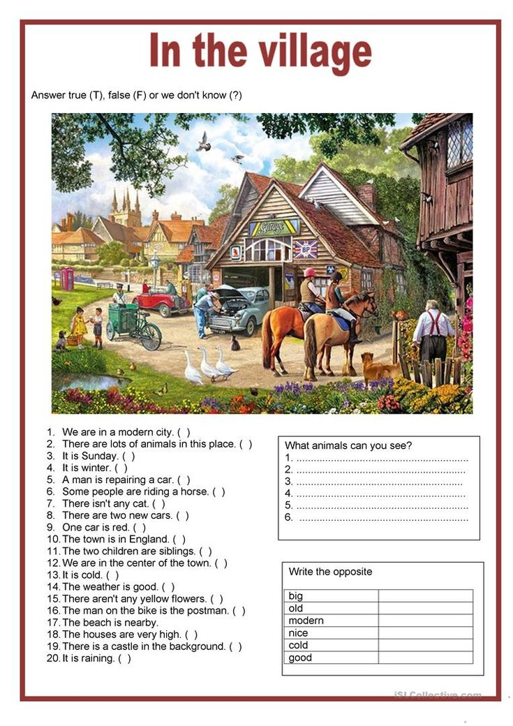 Picture Description In The Village Worksheet Free ESL 