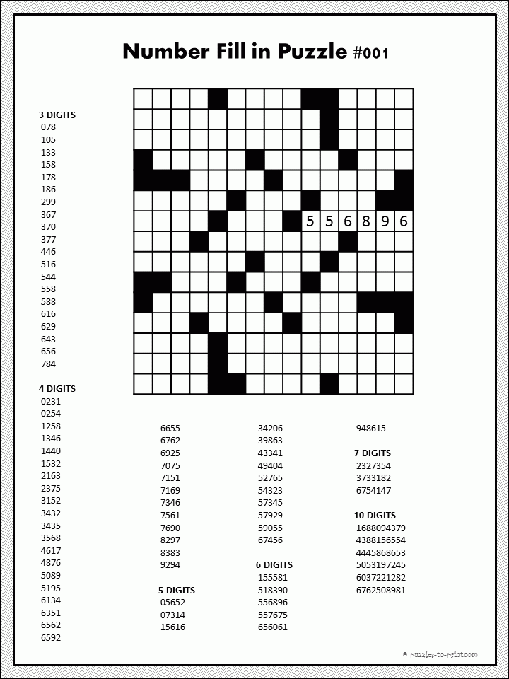 Printable Number Puzzles