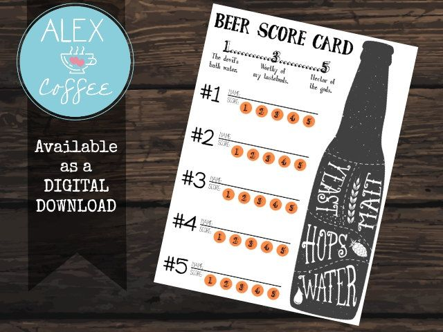 Printable Score Card And Beer Tasting Sheet For Your Next 