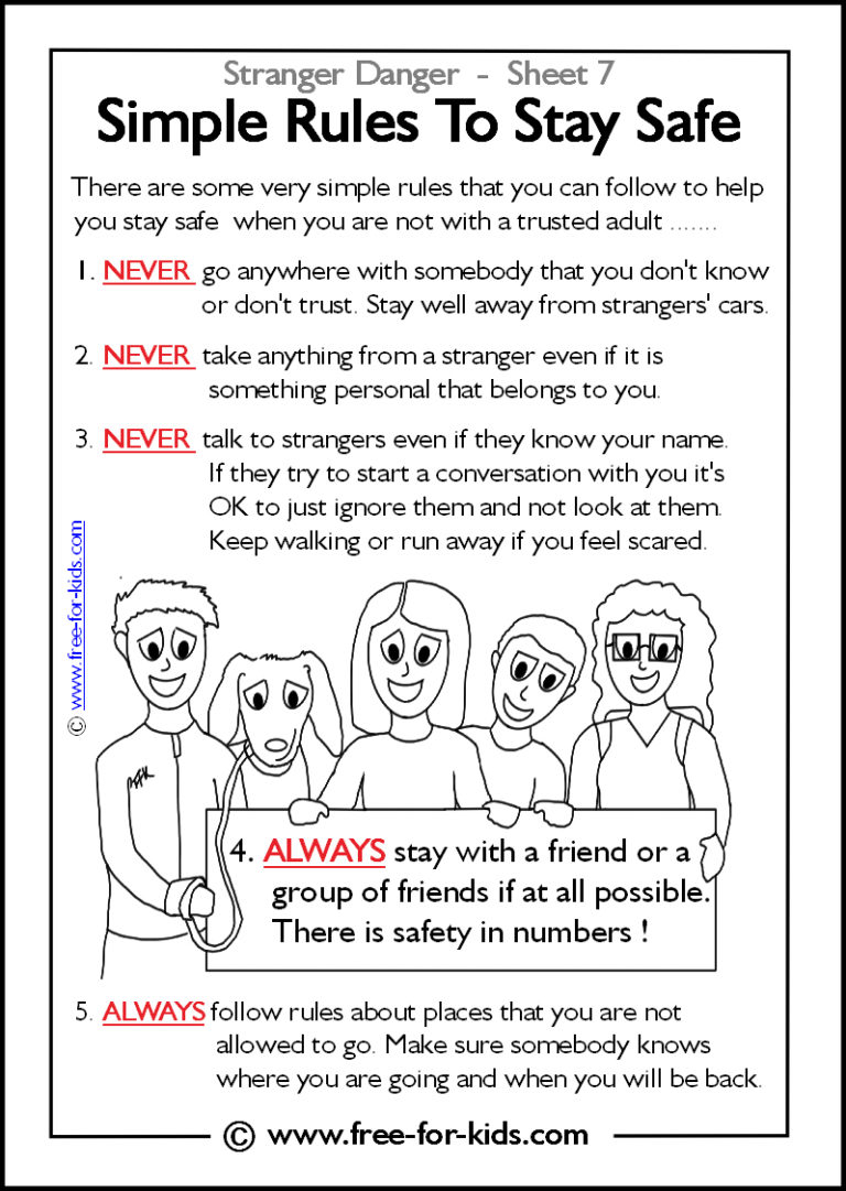 Printable Stranger Danger Worksheets Page 2 Of 2 Www 