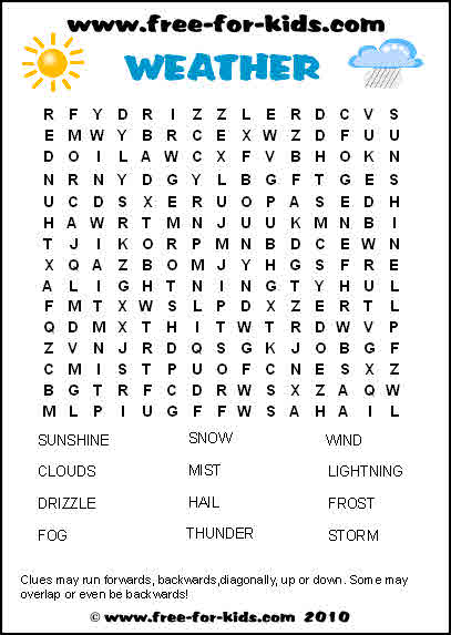 Printable Word Search Puzzles Www free for kids