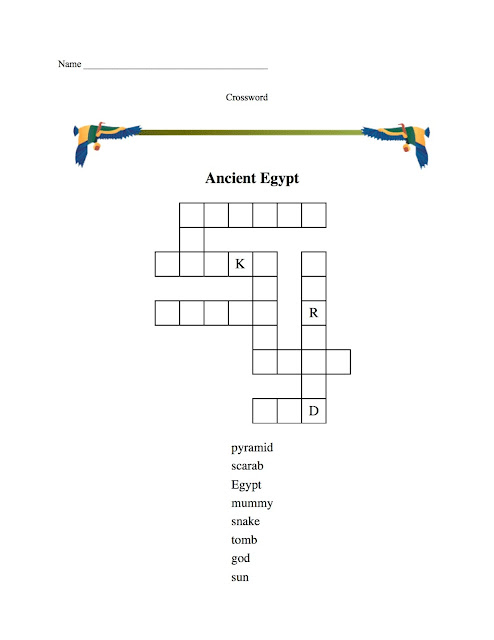 PUZZLE Ancient Egypt Crossword EgyptAbout