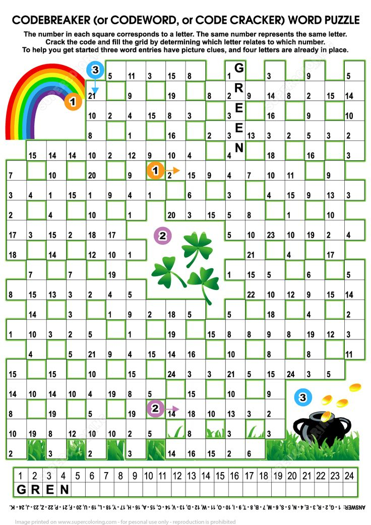 St Patricks Day Codebreaker Word Puzzle Free Printable 