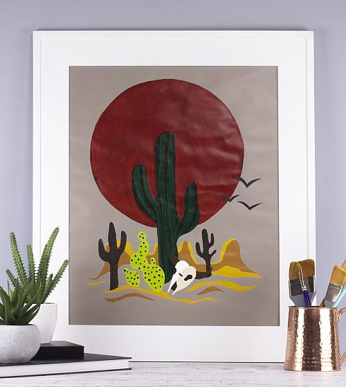 Sunset Cactus Paint By Number Project By DecoArt