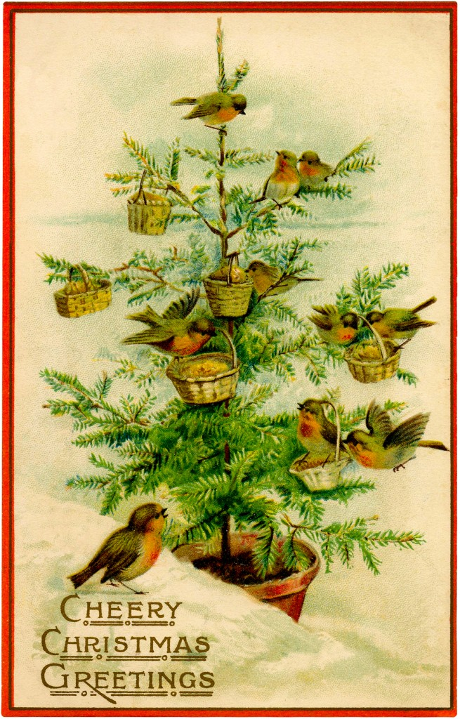 Vintage Birds Christmas Tree Image Charming The