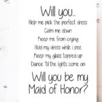 Will You Be My Maid Of Honor Card Head Bridesmaid Proposal