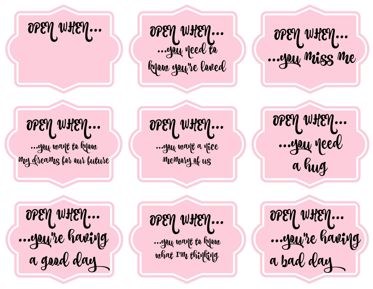 17 Cute Printable Open When Letters KittyBabyLove