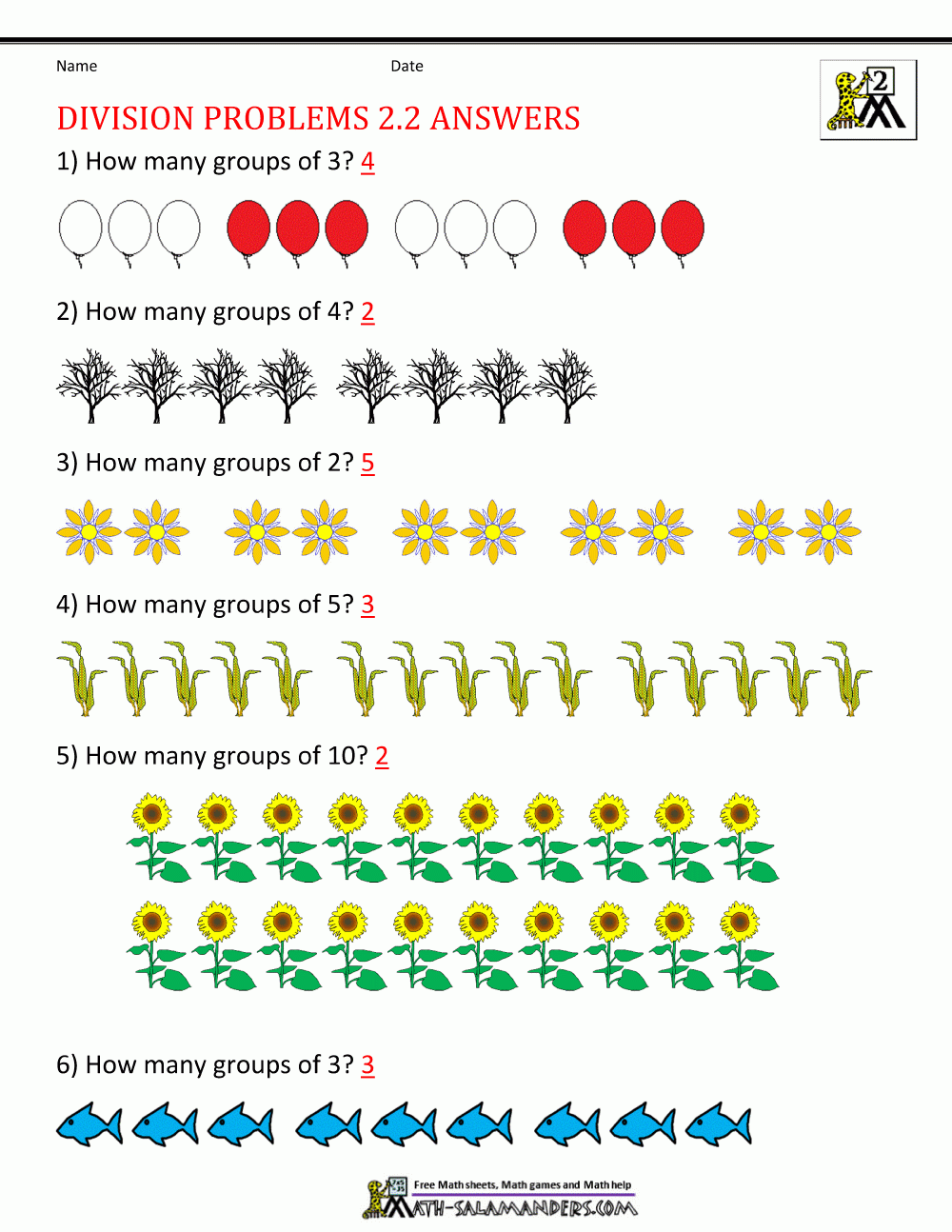 2nd Grade Division Worksheets