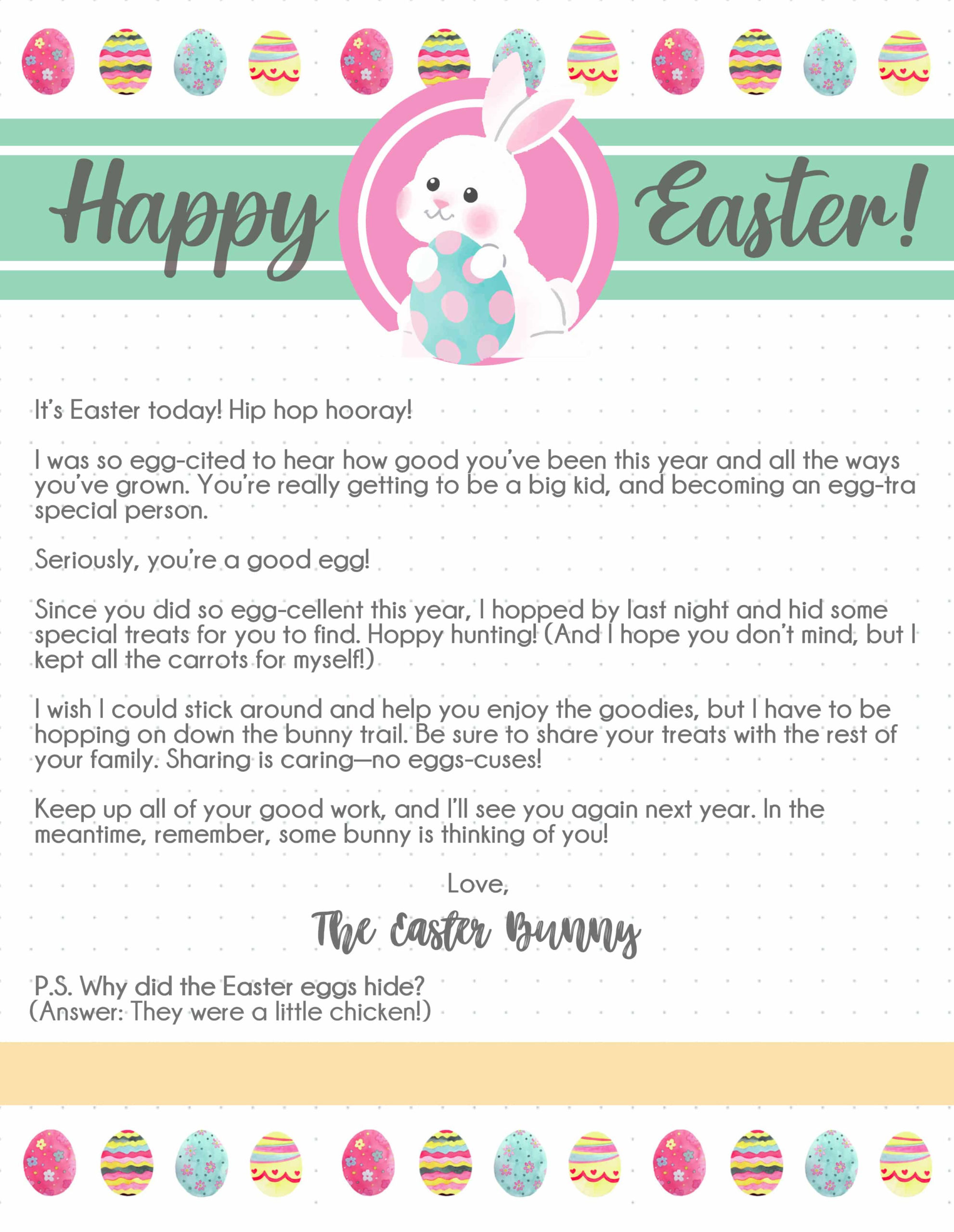 4 Free Printable Easter Bunny Letters Freebie Finding Mom