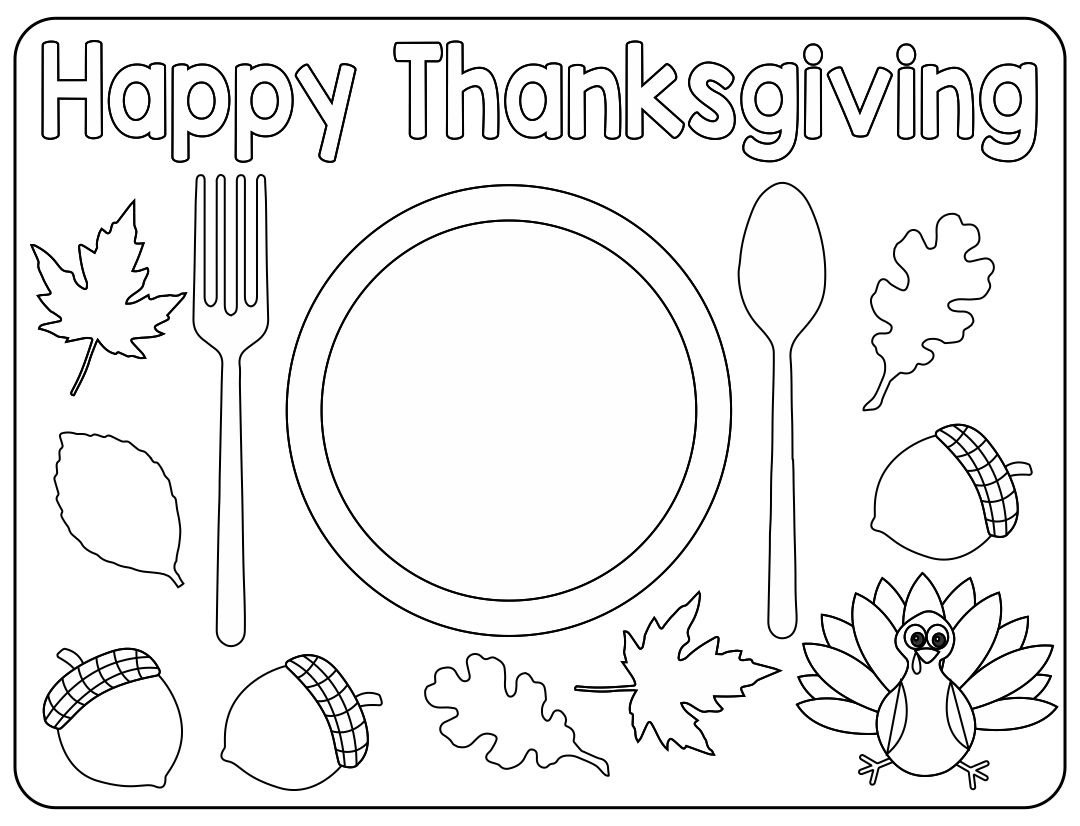 5 Best Thanksgiving Placemat Printables Printablee