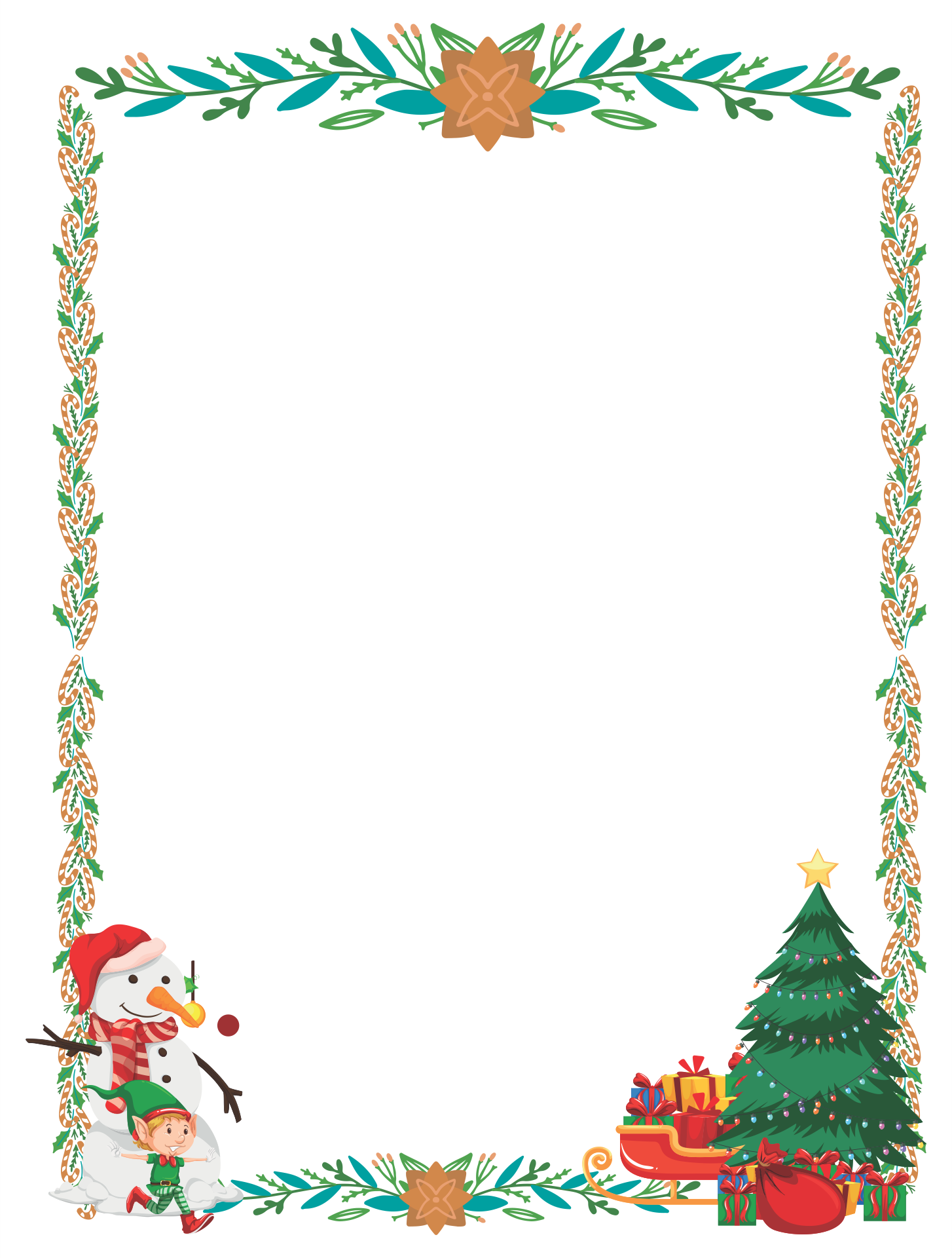 7 Best Printable Christmas Borders And Background Printablee