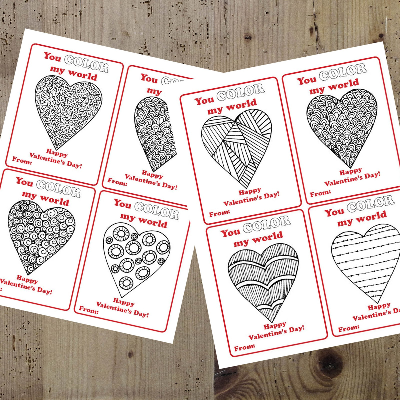 A Lively Hope You Color My World Valentines Free Printable 