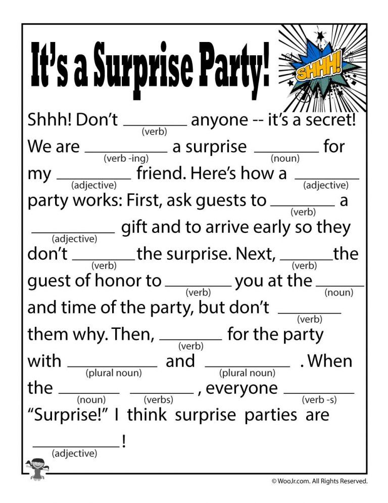 Birthday Mad Libs For Kids Woo Jr Kids Activities 