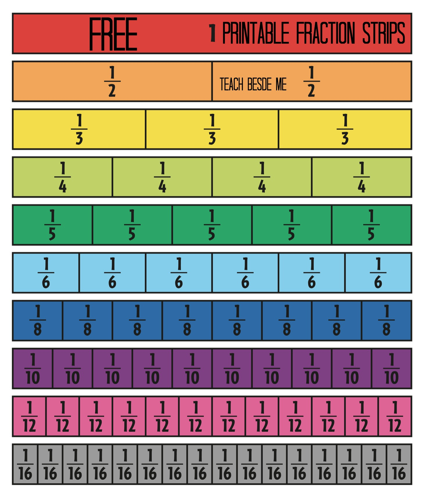 Challenger Fraction Bars Printable Brad Website