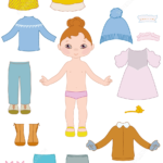 Child Girl Paper Doll With Clothes Free Printable Papercraft Templates