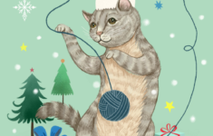 Christmas Cat Christmas Card Greetings Island