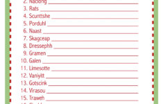 Christmas Word Scramble Free Printable The Flanders